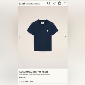 AMI Paris cropped t shirt XS